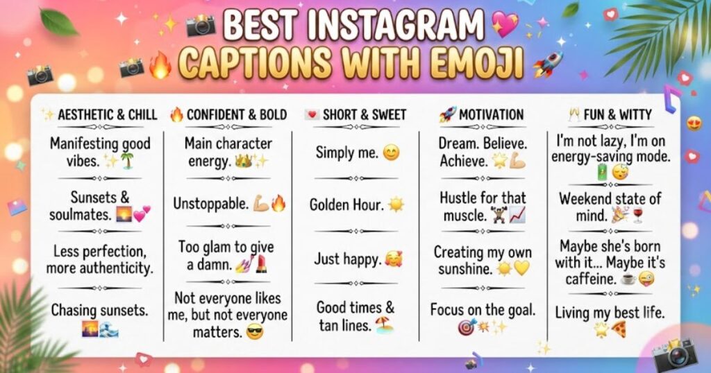 Best Instagram Captions With Emoji
