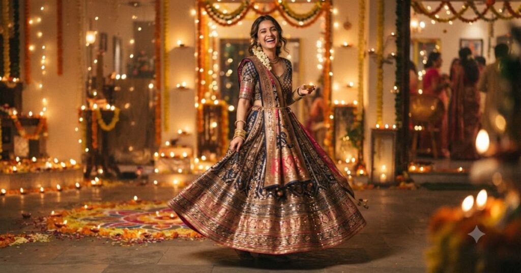Diwali Ghagra Captions