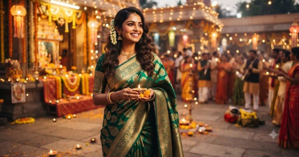 Festival Saree Captions