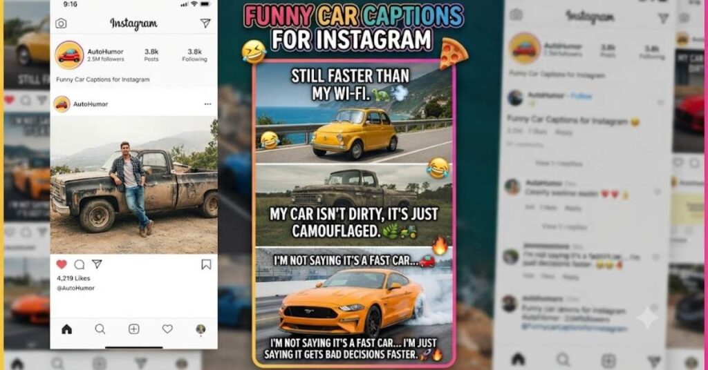 Funny Car Captions for Instagram