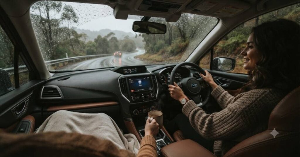 Rainy Day Drive Captions for Cozy Vibes