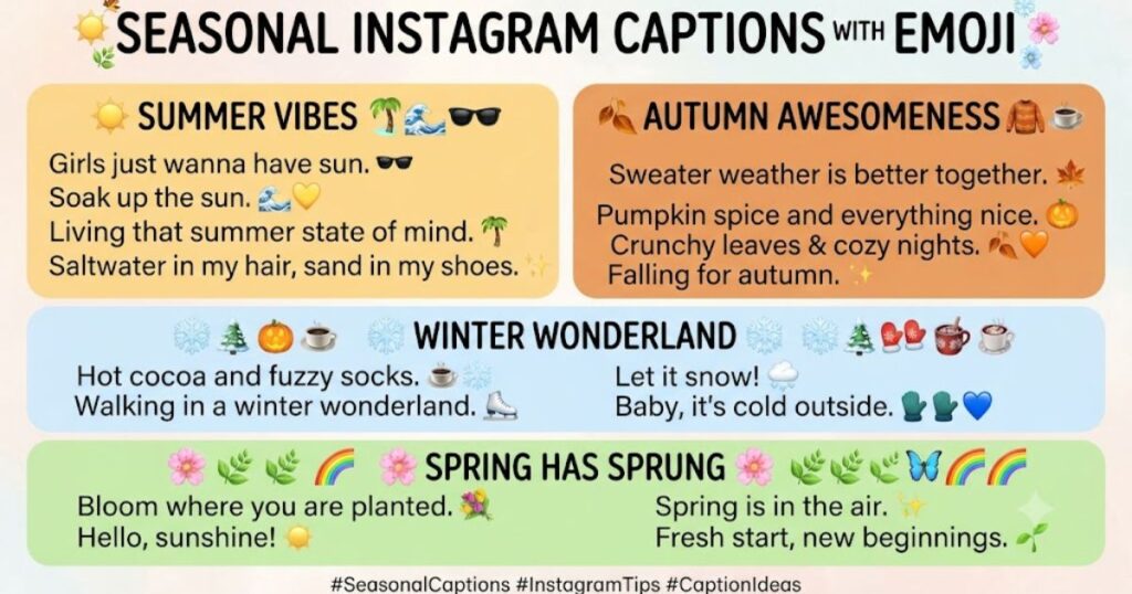 Seasonal Instagram Captions With Emoji