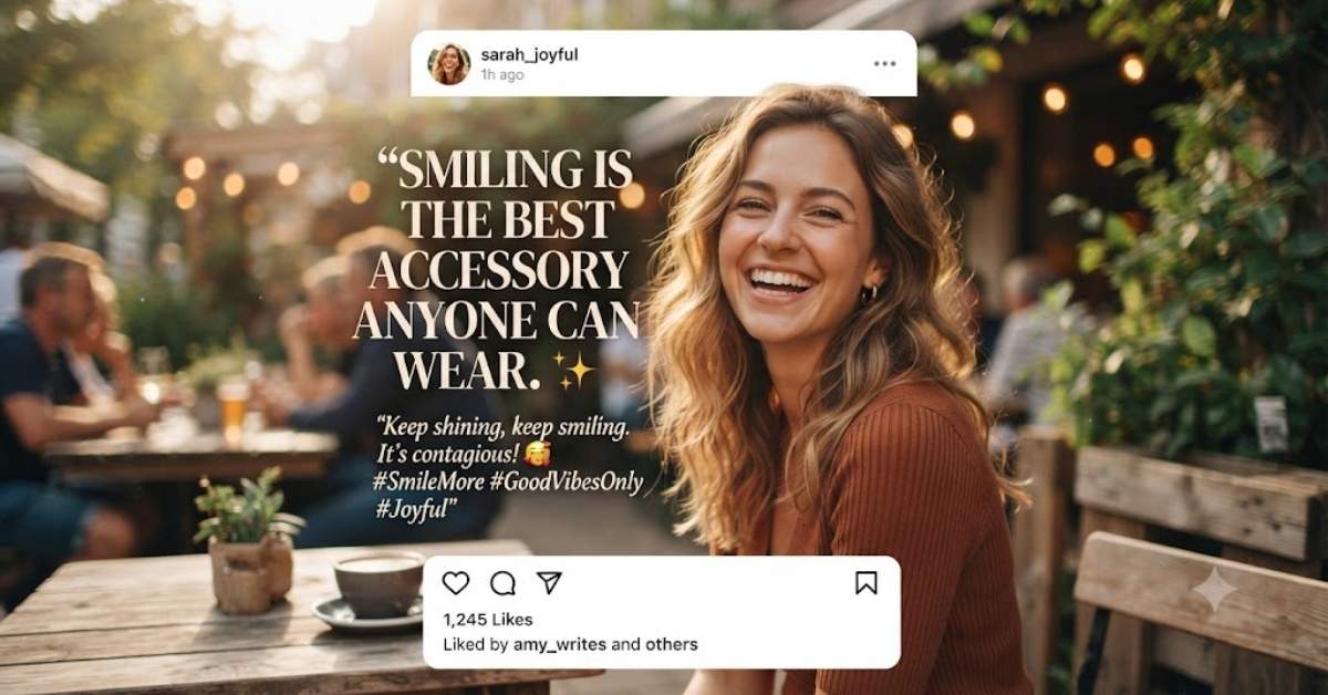 caption for instagram post about smile