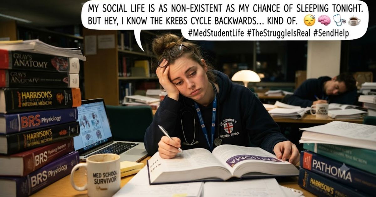 medical student caption for instagram funny