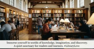 library caption for instagram